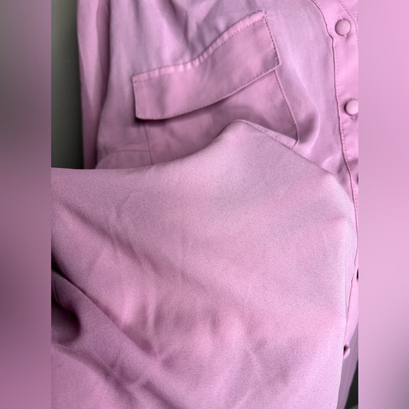 Torrid 3 Lilac Georgette Button Down Pullover Blouse - Picture 5 of 7
